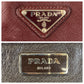 PRADA Boston Duffel bag leather Wine Red SilverMetal Boston Duffel bag Business bag Safiano Triangle With logo mens Used Authentic