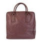 PRADA Boston Duffel bag leather Wine Red SilverMetal Boston Duffel bag Business bag Safiano Triangle With logo mens Used Authentic