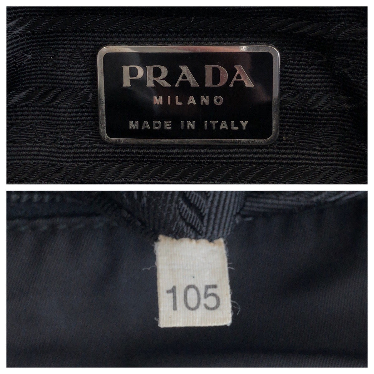 PRADA Tote Bag Nylon Black SilverMetal Tote Bag Shoulder Bag Test Triangle With logo Women Used Authentic