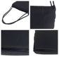 PRADA Tote Bag Nylon Black SilverMetal Tote Bag Shoulder Bag Test Triangle With logo Women Used Authentic