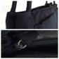 PRADA Tote Bag Nylon Black SilverMetal Tote Bag Shoulder Bag Test Triangle With logo Women Used Authentic