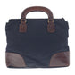 PRADA Tote Bag Nylon, Leather Navy Brown Gold Metal Tote Bag handbag Tessuto embossed Triangle With logo Women Used Authentic