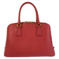 PRADA Handbag leather Red Gold Metal Handbag Safiano Promenade triangleWith logo Women Used Authentic