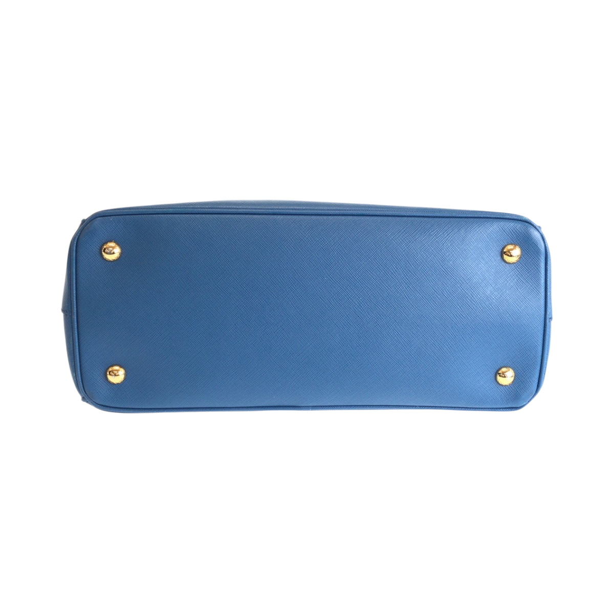 PRADA Tote Bag leather Blue GoldMetal Tote Bag Shoulder Bag Handbag 2way Safiano Galleria TriangleWith logo Women Used Authentic
