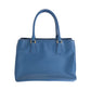 PRADA Tote Bag leather Blue GoldMetal Tote Bag Shoulder Bag Handbag 2way Safiano Galleria TriangleWith logo Women Used Authentic
