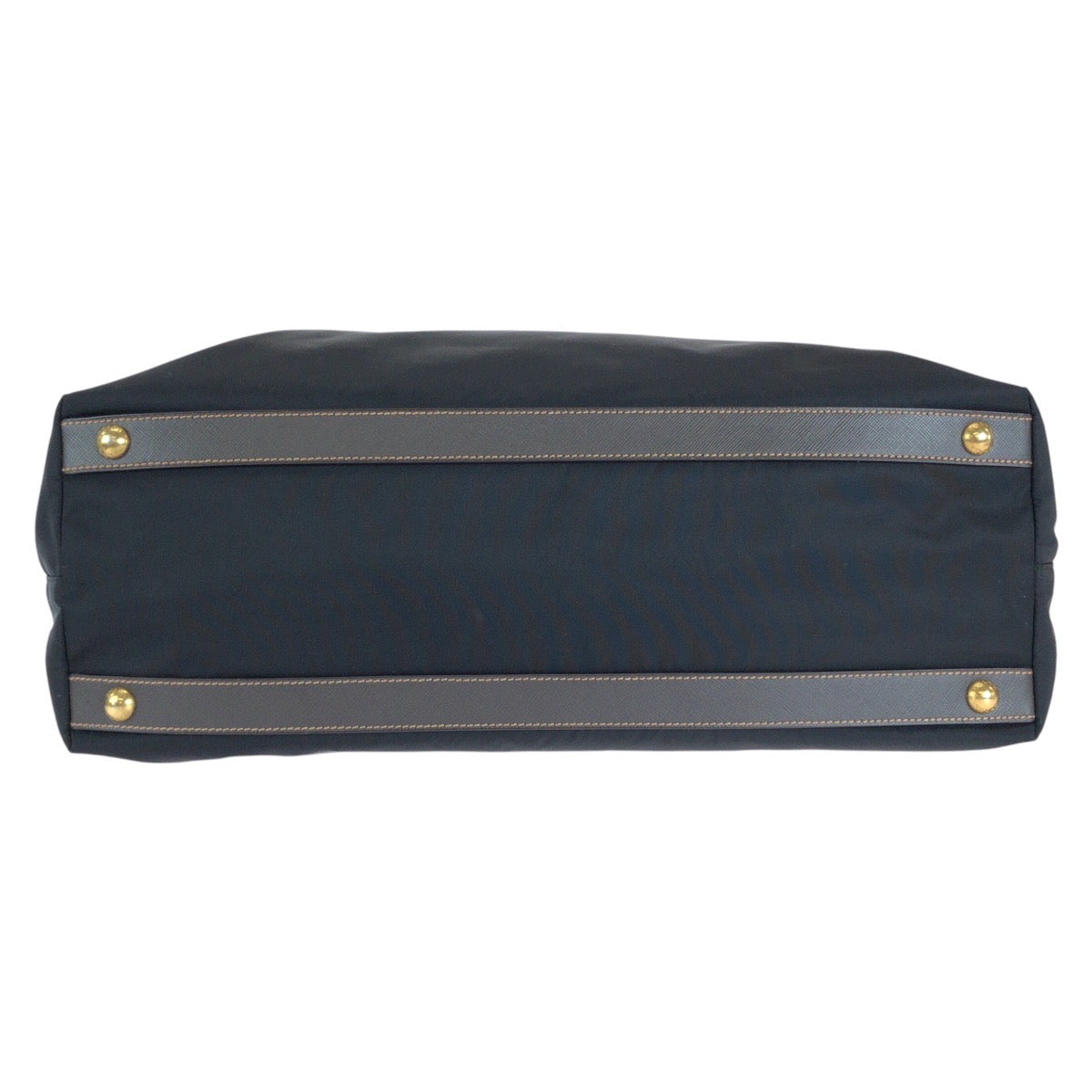 PRADA Tote Bag Nylon, Leather Black Gold Metal Tote Bag Shoulder Bag 2way Testo Saffiano mens Used Authentic