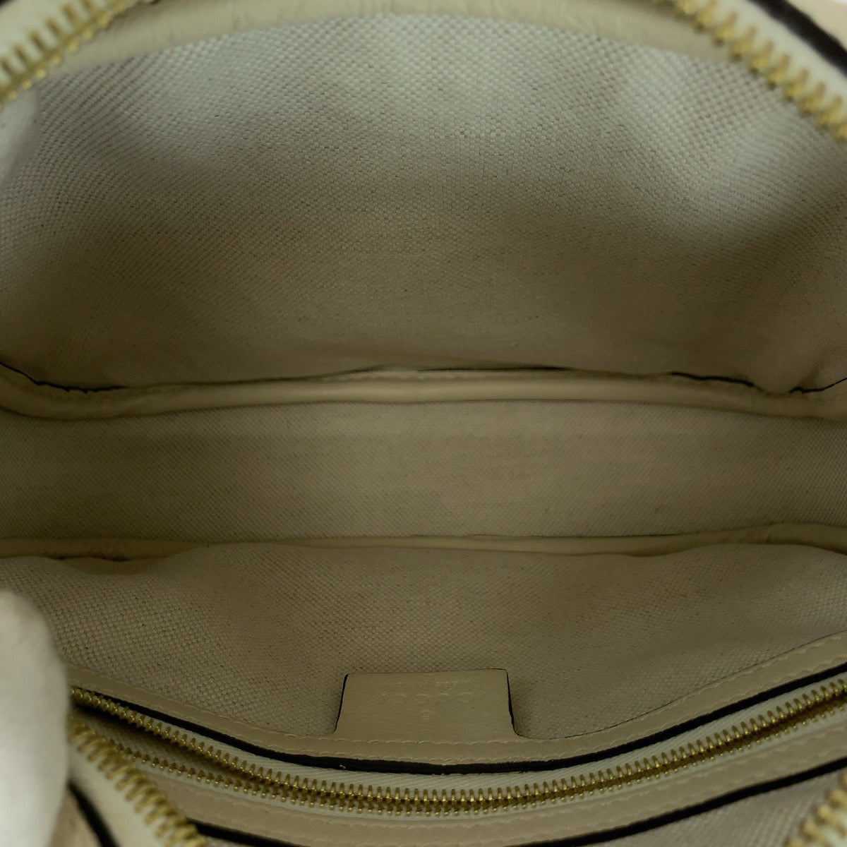 GUCCI Shoulder Bag 675776 leather White Cream Gold Metal GG star