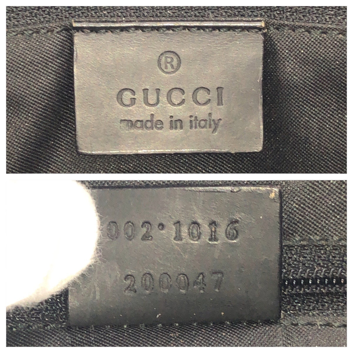 GUCCI Tote Bag 002 1016 GG canvas Black SilverMetal Tote Bag Shoulder Bag Bamboo Women Used Authentic