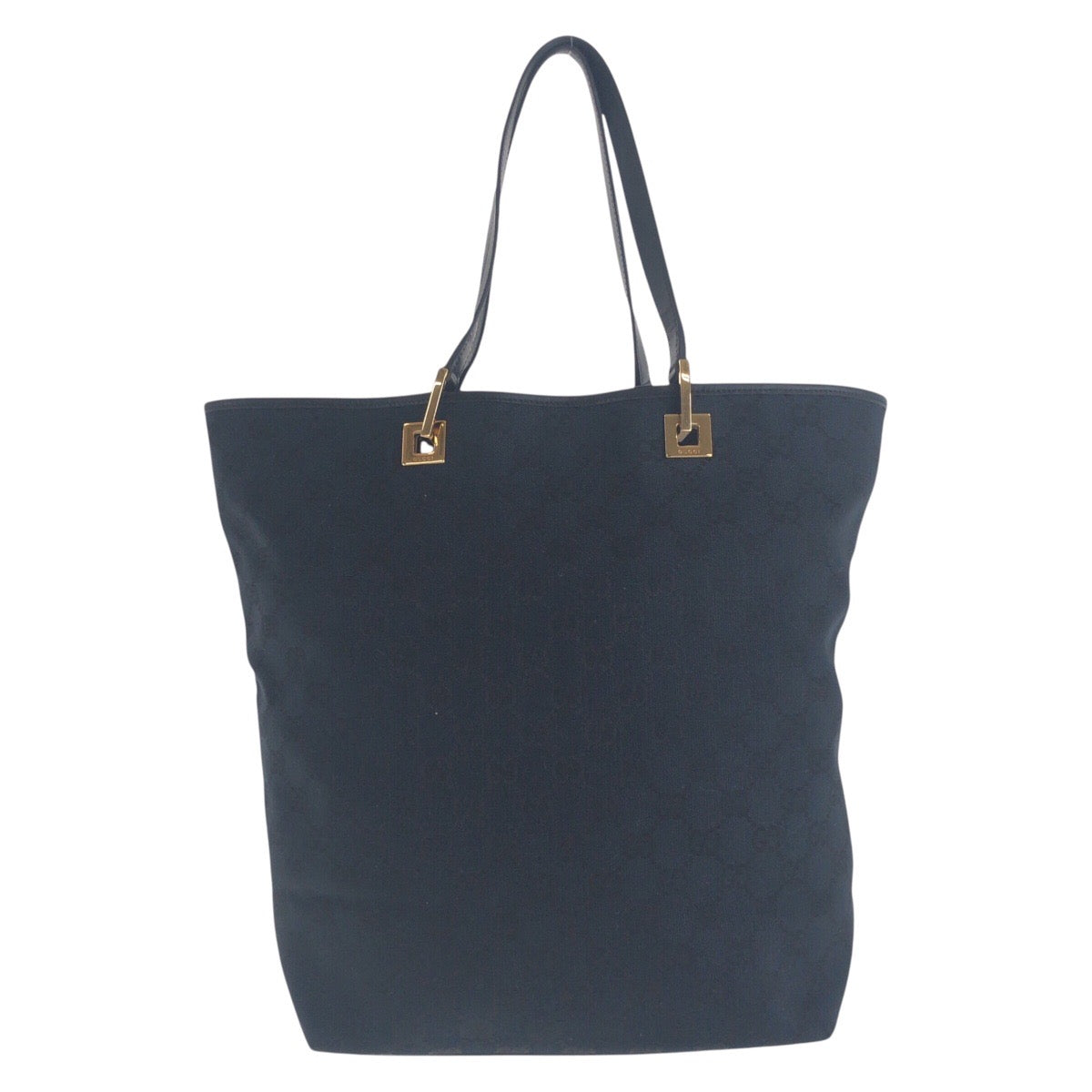 GUCCI Tote Bag 002 1098 GG canvas Black GoldMetal Tote Bag Shoulder Bag Women Used Authentic