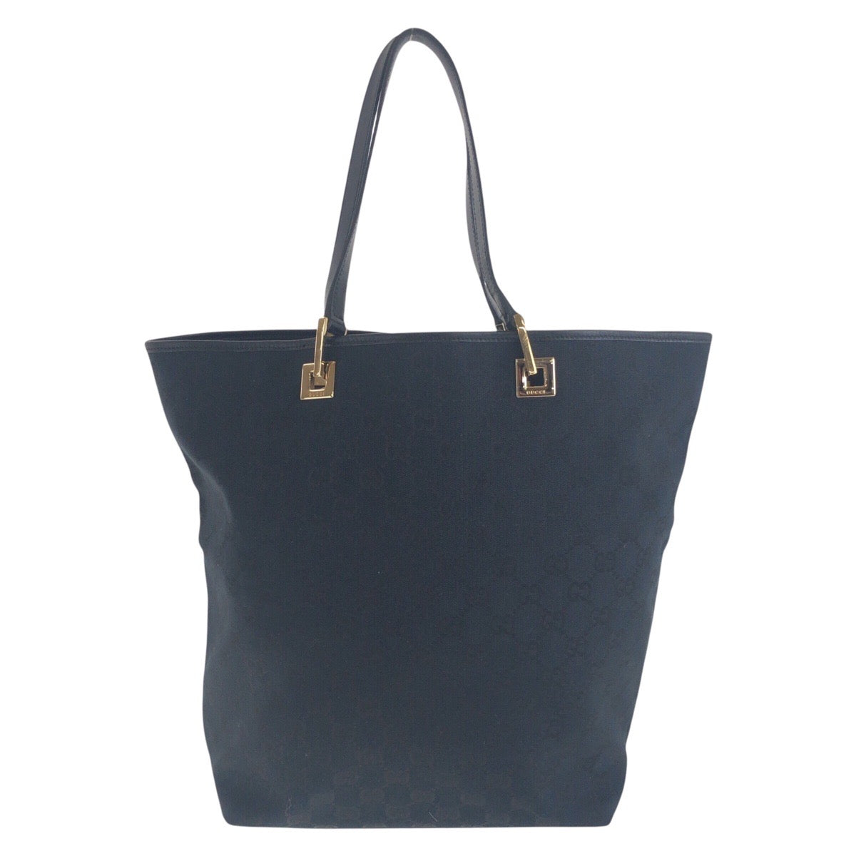 GUCCI Tote Bag 002 1098 GG canvas Black GoldMetal Tote Bag Shoulder Bag Women Used Authentic
