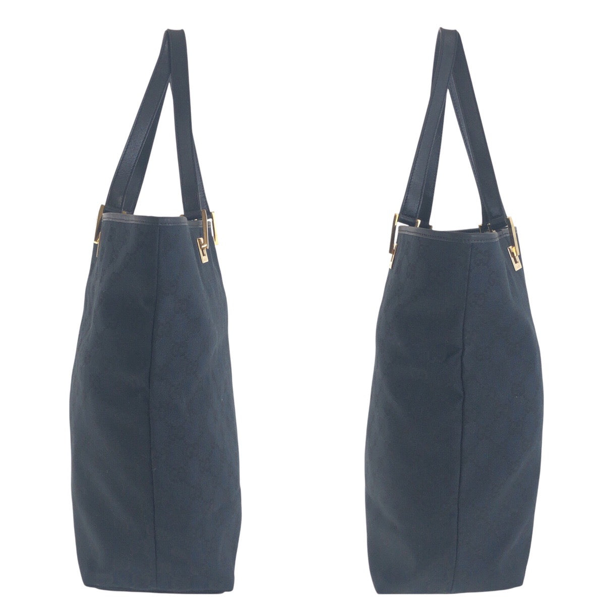 GUCCI Tote Bag 002 1098 GG canvas Black GoldMetal Tote Bag Shoulder Bag Women Used Authentic