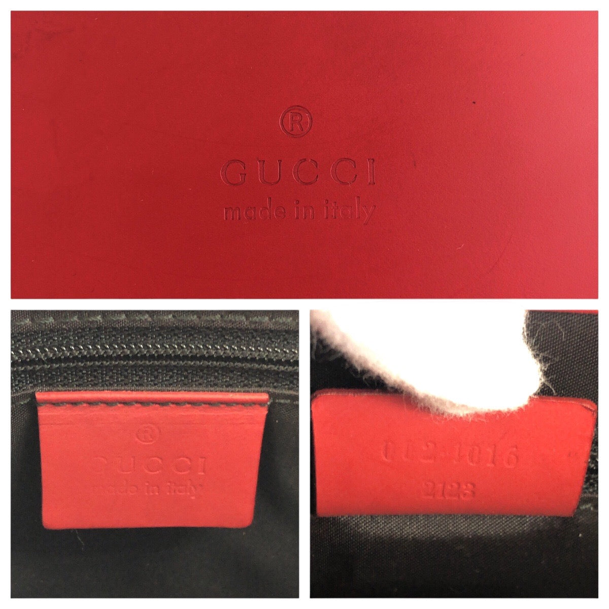 GUCCI Tote Bag 012 1016 leather Red black Tote Bag Shoulder Bag 2WAY Bamboo Women Used Authentic