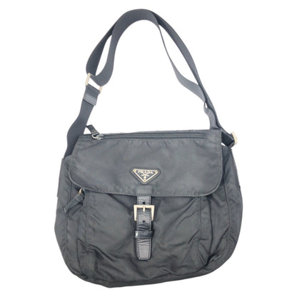 PRADA Shoulder Bag Nylon Black black Shoulder Bag Unisex Test Triangular logo Women Used Authentic