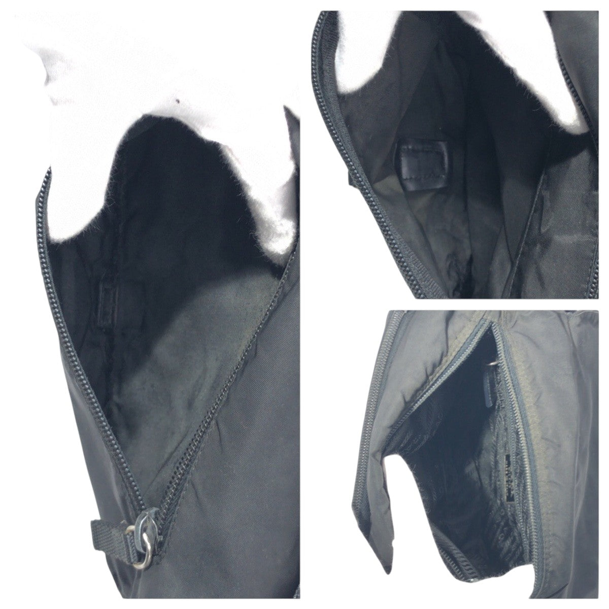 PRADA Shoulder Bag Nylon Black black Shoulder Bag Unisex Test Triangular logo Women Used Authentic