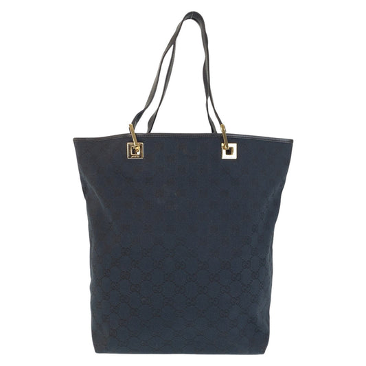 GUCCI Tote Bag 002 1098 GG canvas, leather Black GoldMetal Tote Bag Shoulder Bag Women Used Authentic
