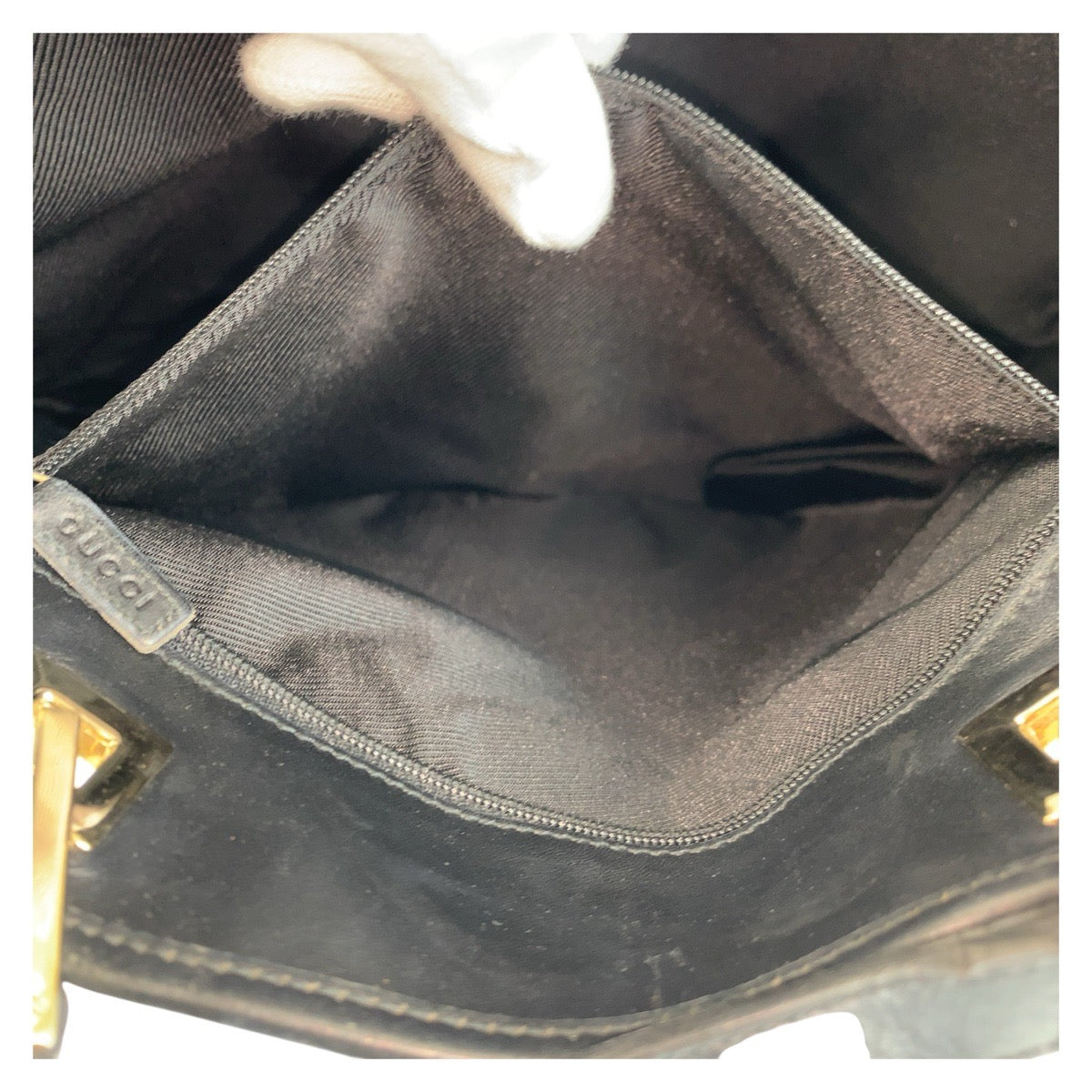 GUCCI Tote Bag 002 1098 GG canvas, leather Black GoldMetal Tote Bag Shoulder Bag Women Used Authentic