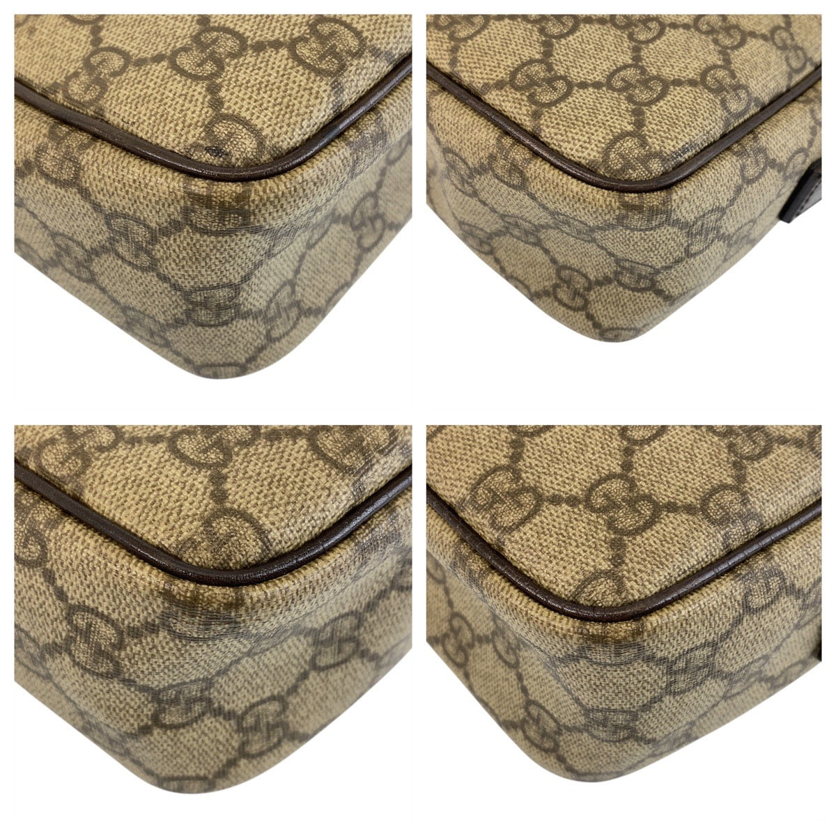 GUCCI Shoulder Bag 114291 GG Supreme canvas, leather Brown beige Crossbody Shoulder Bag Pochette Women Used Authentic