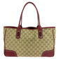 GUCCI Tote Bag 163805 GG canvas, leather Beige Red Gold Metal Tote Bag Shoulder Bag Sherry Line Princess Women Used Authentic