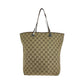 GUCCI Tote Bag 31243 GG canvas, leather Beige brown Tote Bag Shoulder Bag Women Used Authentic