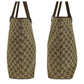 GUCCI Tote Bag 31243 GG canvas, leather Beige brown Tote Bag Shoulder Bag Women Used Authentic