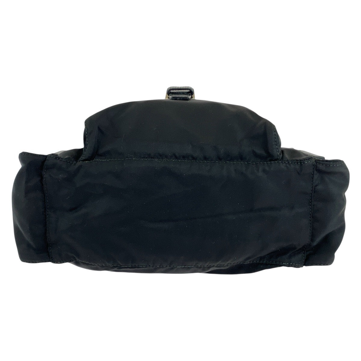 PRADA Shoulder Bag Nylon Black SilverMetal Shoulder Bag Messenger bag Test Triangle With logo Women Used Authentic