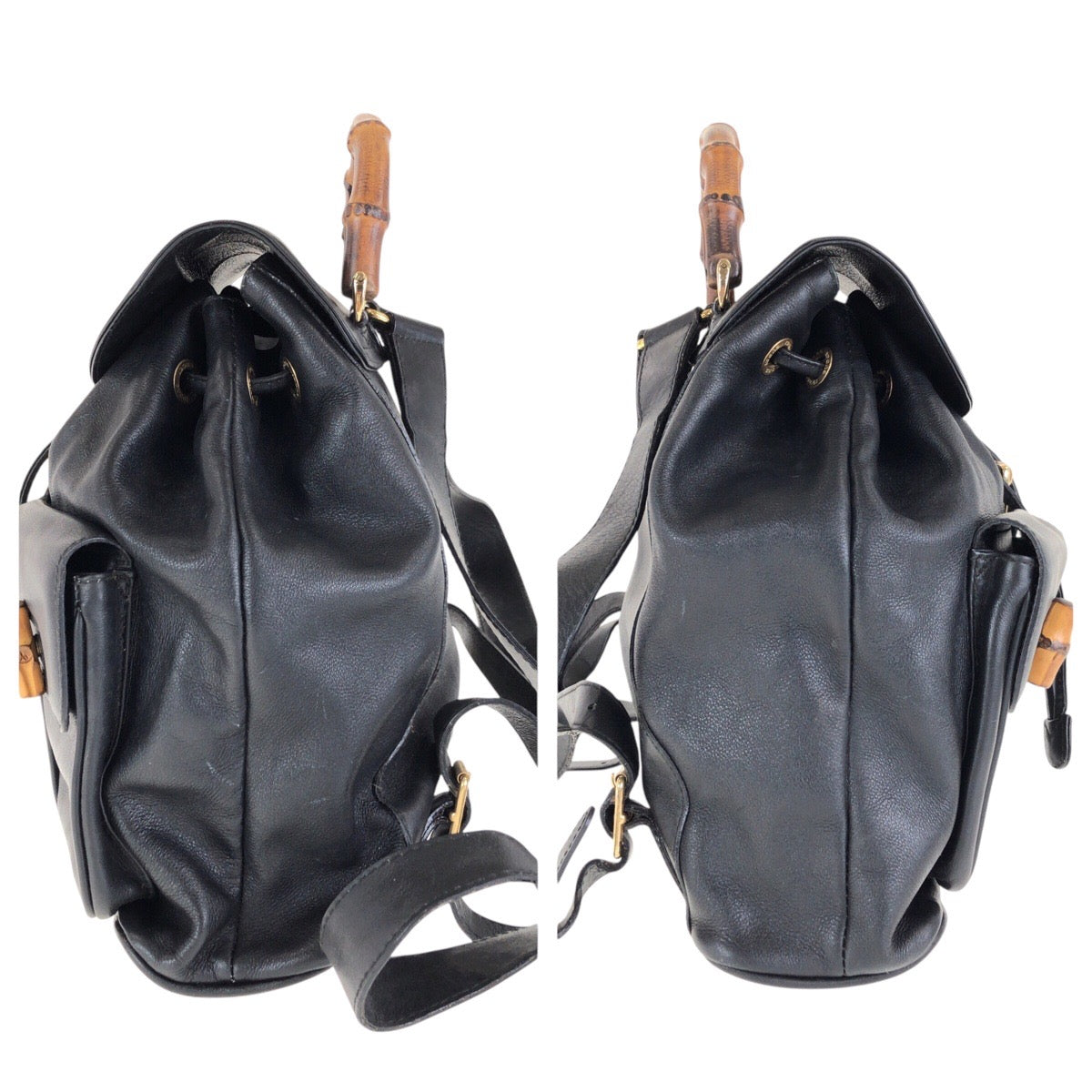 GUCCI Backpack 003 2058 0016 leather black Backpacks & Daypacks Backpacks Bamboo Women Used Authentic