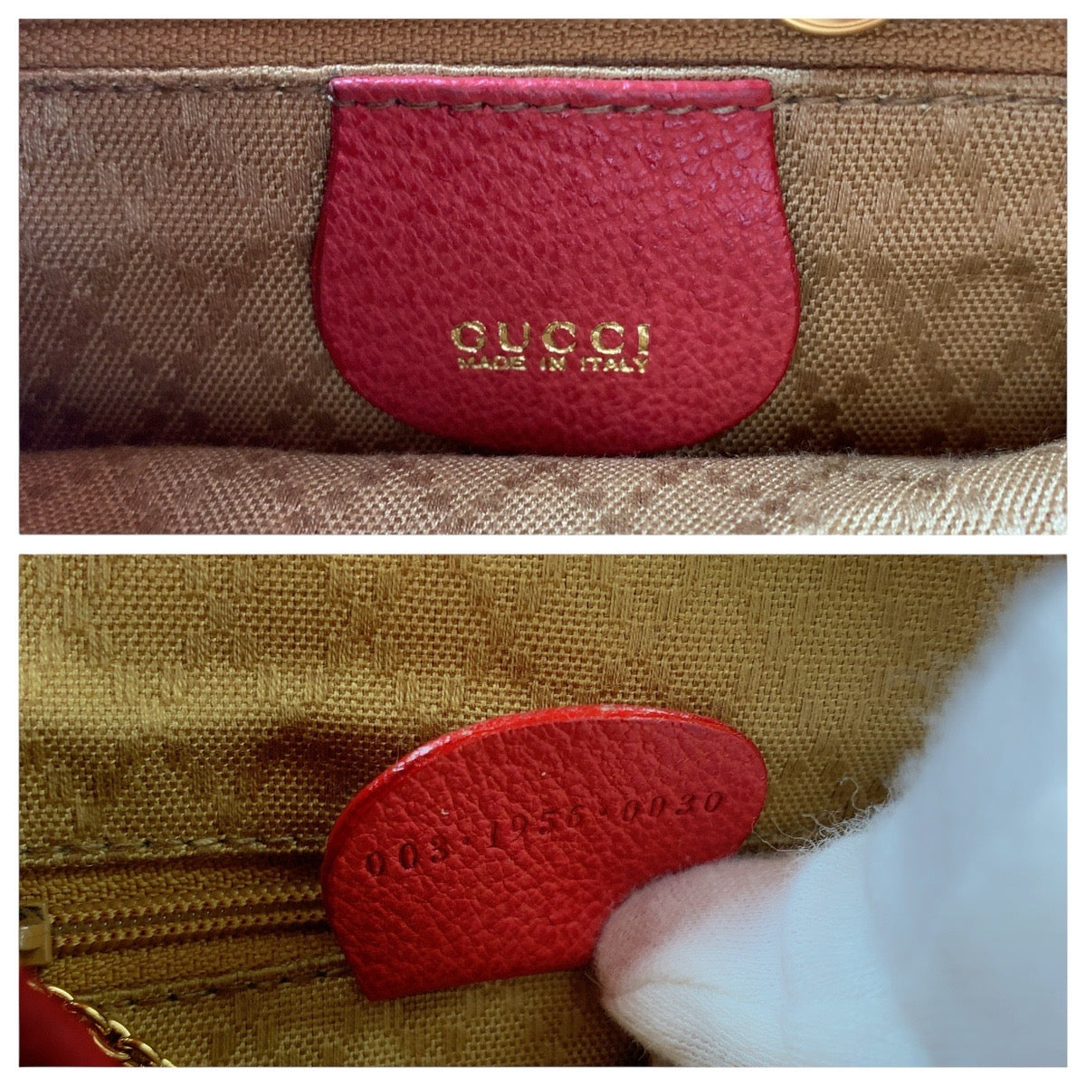 GUCCI Backpack 003 1956 0030 Suede, Leather Red Backpacks & Daypacks Backpacks Bamboo Women Used Authentic