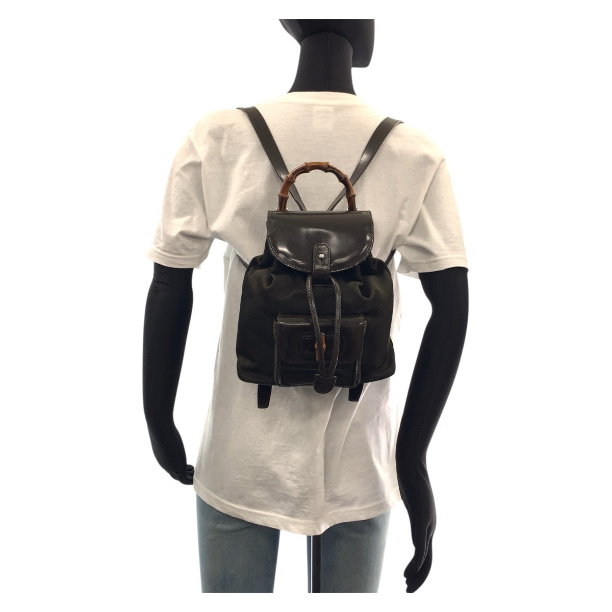 GUCCI Backpack 003 1998 0030 Canvas, enamel Brown Backpacks & Daypacks Backpacks Bamboo Women Used Authentic
