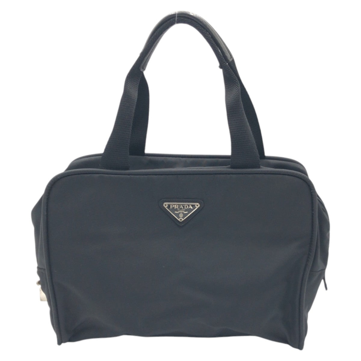 PRADA Handbag Nylon Black black Test Triangular logo Women Used Authentic