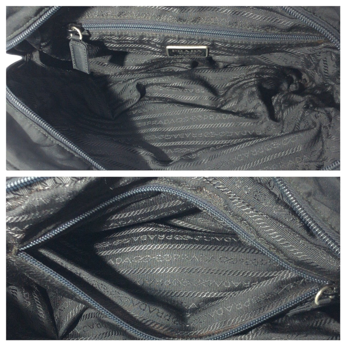 PRADA Handbag Nylon Black black Test Triangular logo Women Used Authentic