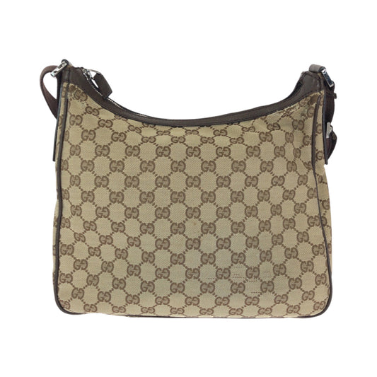 GUCCI Shoulder Bag 131211 GG canvas Beige Brown SilverMetal Shoulder Bag Crossbody Women Used Authentic