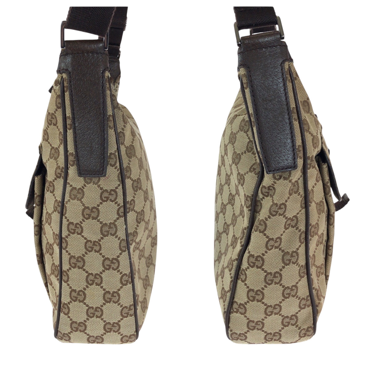 GUCCI Shoulder Bag 131211 GG canvas Beige Brown SilverMetal Shoulder Bag Crossbody Women Used Authentic
