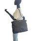 PRADA Shoulder Bag Nylon Black SilverMetal Shoulder Bag Tote Bag Test Triangle With logo Women Used Authentic