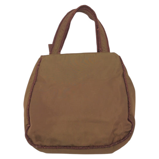 PRADA Tote Bag Nylon Brown Test Beads logo