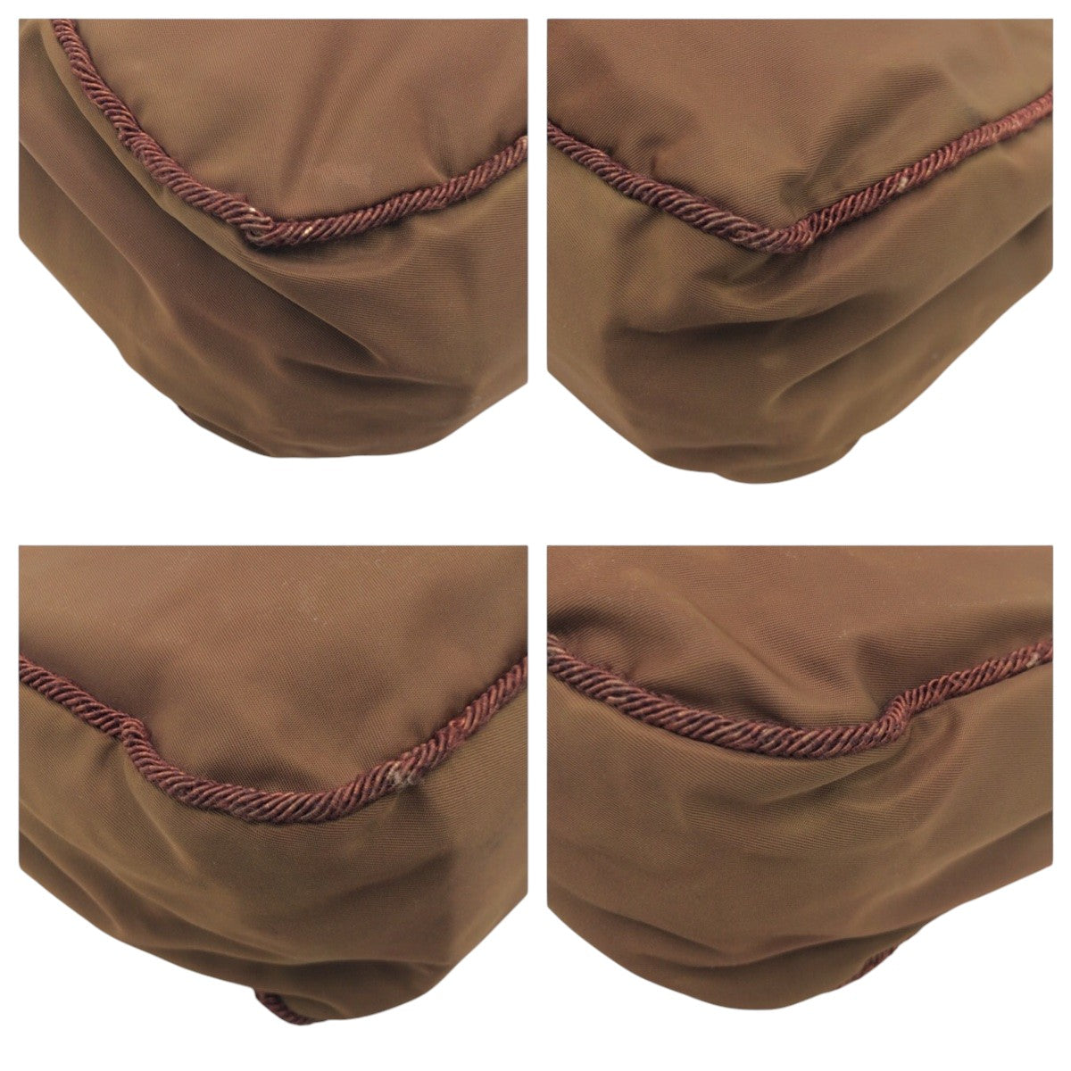 PRADA Tote Bag Nylon Brown Test Beads logo
