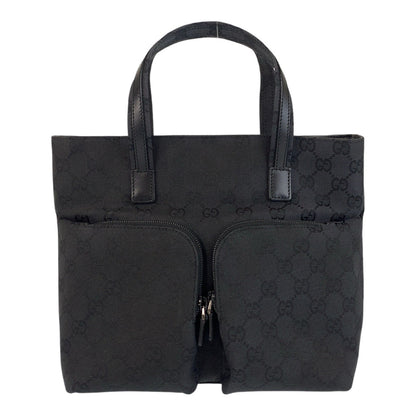 GUCCI Tote Bag 002 1080 GG canvas, leather Black black Tote Bag handbag Women Used Authentic