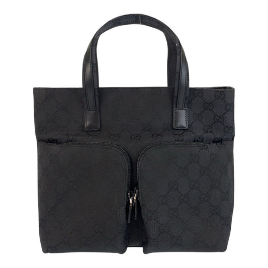 GUCCI Tote Bag 002 1080 GG canvas, leather Black black Tote Bag handbag Women Used Authentic