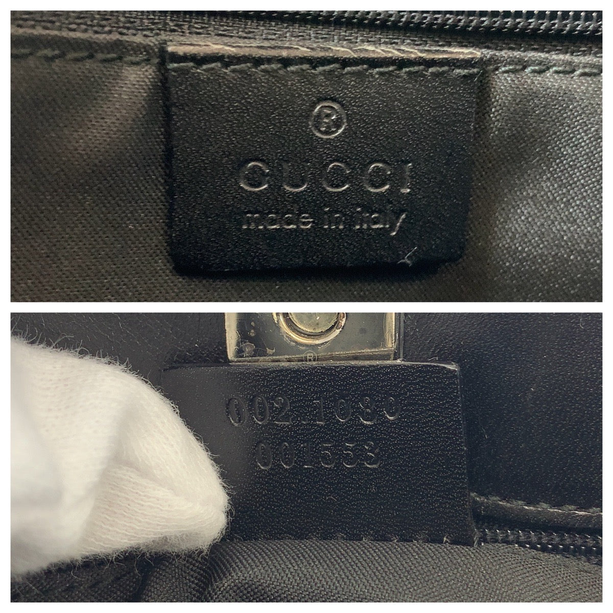 GUCCI Tote Bag 002 1080 GG canvas, leather Black black Tote Bag handbag Women Used Authentic