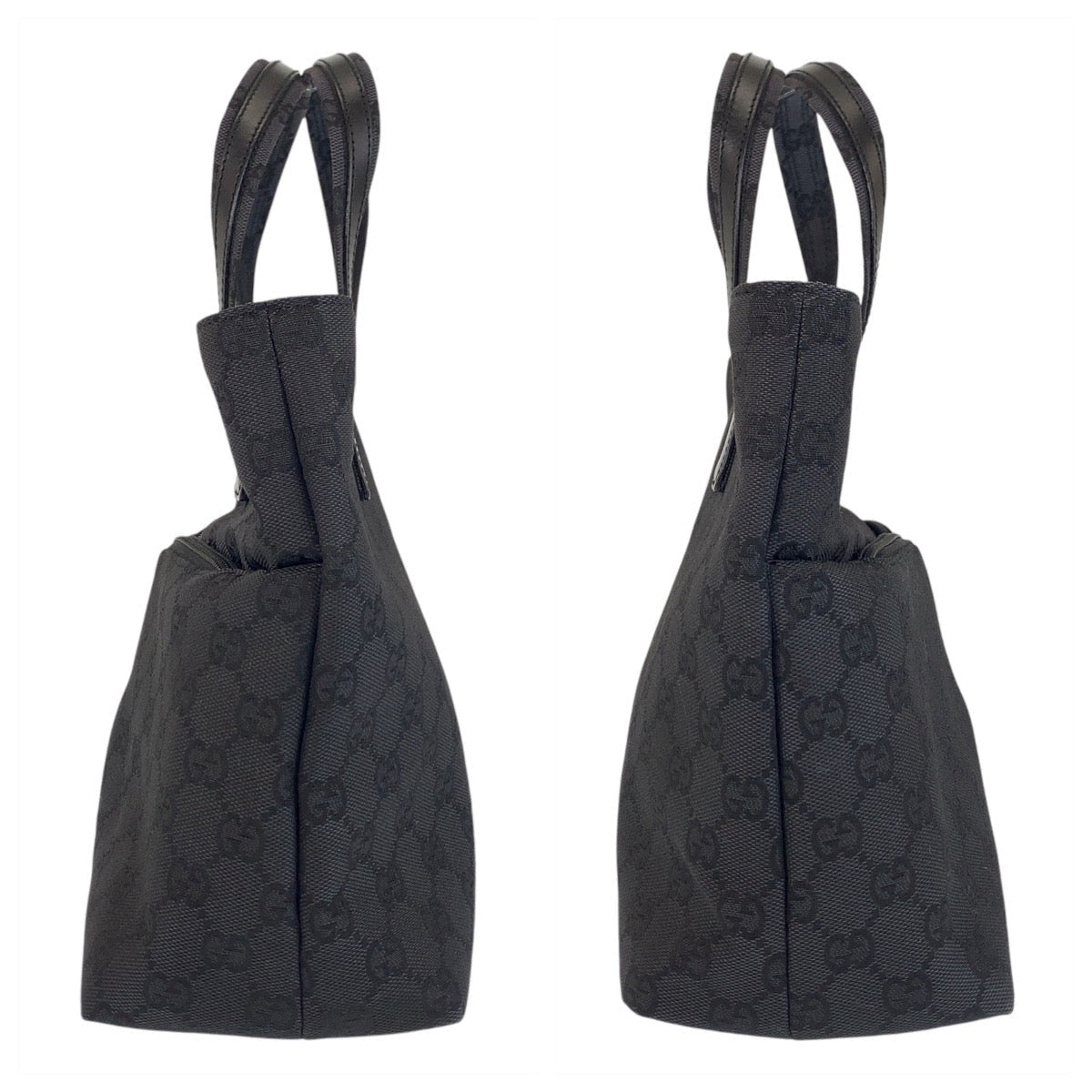 GUCCI Tote Bag 002 1080 GG canvas, leather Black black Tote Bag handbag Women Used Authentic