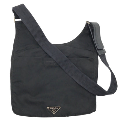 PRADA Shoulder Bag Nylon Black black Shoulder Bag Pochette Unisex Test Triangular logo Women Used Authentic