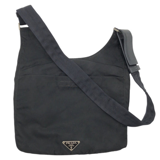 PRADA Shoulder Bag Nylon Black black Shoulder Bag Pochette Unisex Test Triangular logo Women Used Authentic