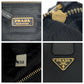 PRADA Shoulder Bag Nylon Black GoldMetal Shoulder Bag pochette Test Triangle With logo Women Used Authentic