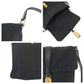 PRADA Shoulder Bag Nylon Black GoldMetal Shoulder Bag pochette Test Triangle With logo Women Used Authentic
