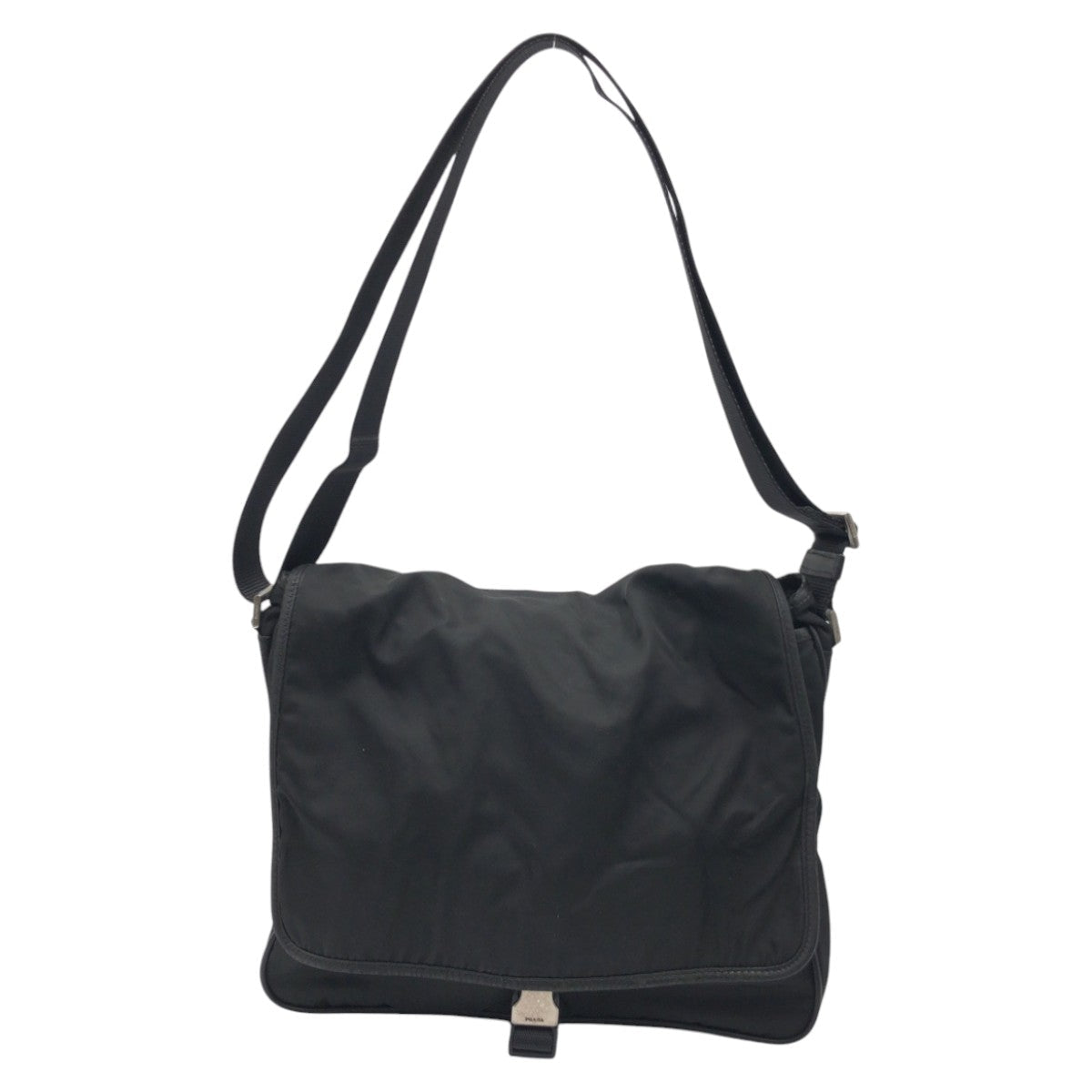 PRADA Shoulder Bag Nylon Black black Shoulder Bag Messenger Bag Unisex Test Triangular logo mens Used Authentic