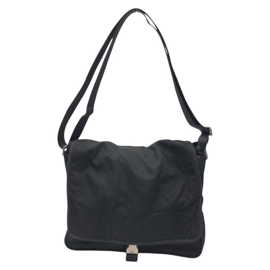 PRADA Shoulder Bag Nylon Black black Shoulder Bag Messenger Bag Unisex Test Triangular logo mens Used Authentic