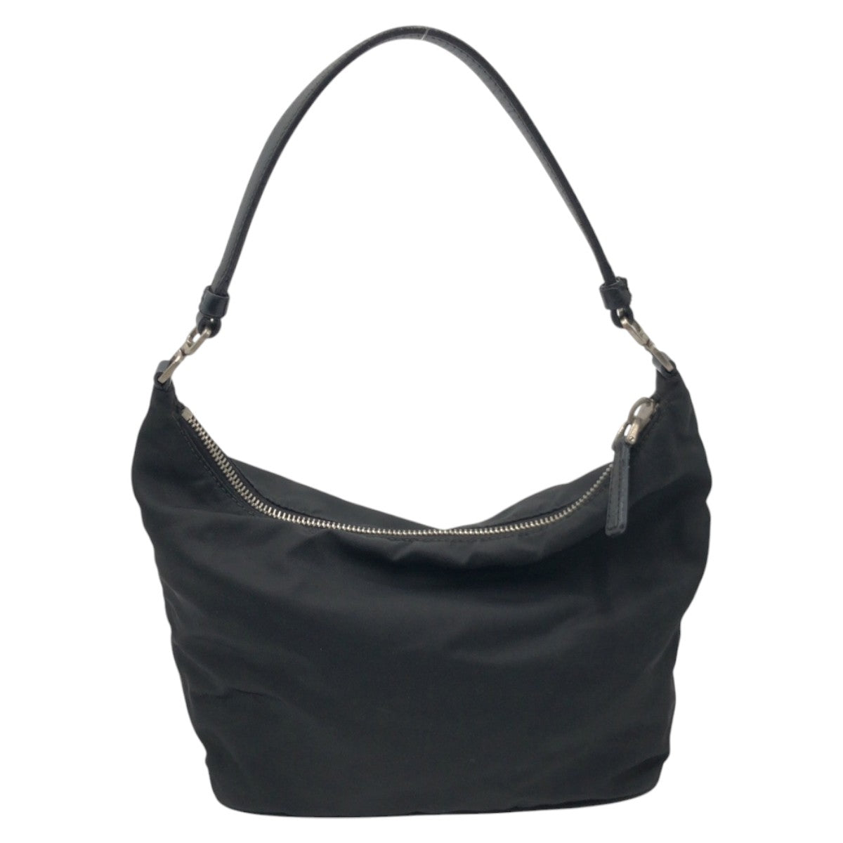 PRADA Shoulder Bag Nylon Black black Hobo Shoulder Bag Handbag Test Triangular logo Women Used Authentic