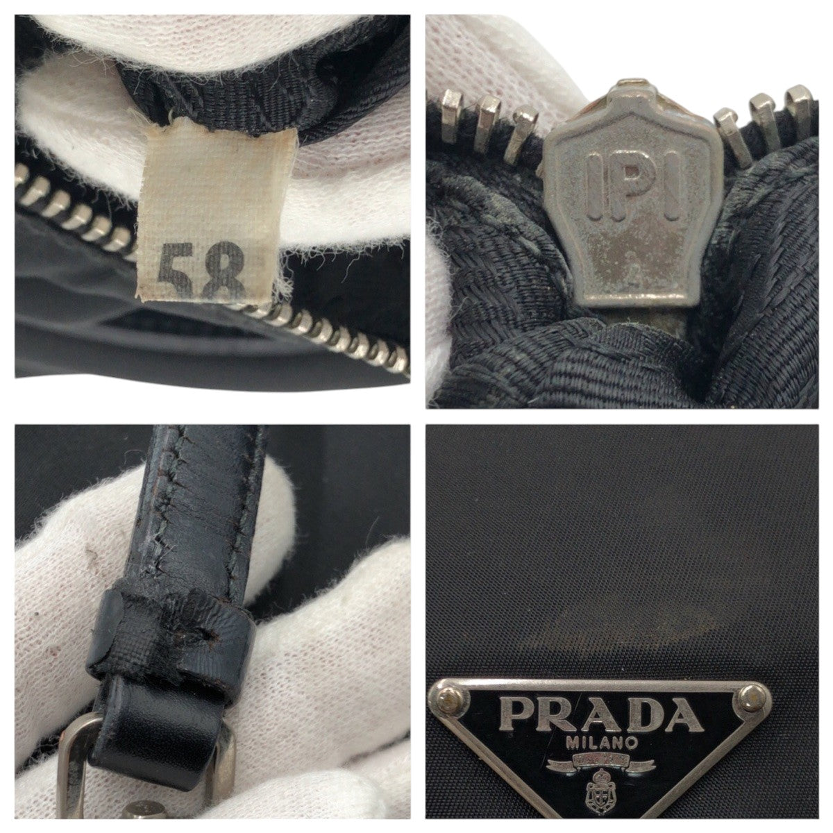 PRADA Shoulder Bag Nylon Black black Hobo Shoulder Bag Handbag Test Triangular logo Women Used Authentic