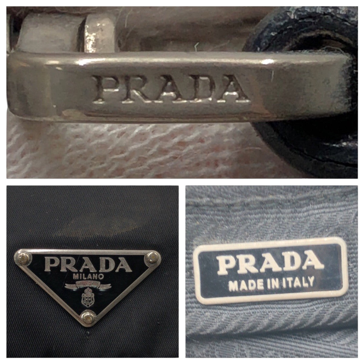 PRADA Shoulder Bag Nylon Black black Hobo Shoulder Bag Handbag Test Triangular logo Women Used Authentic
