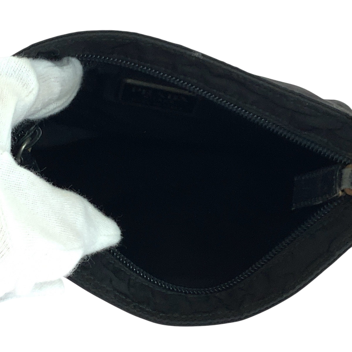 PRADA Shoulder Bag Nylon Black SilverMetal Shoulder Bag Sacoche Test Triangle With logo Women Used Authentic