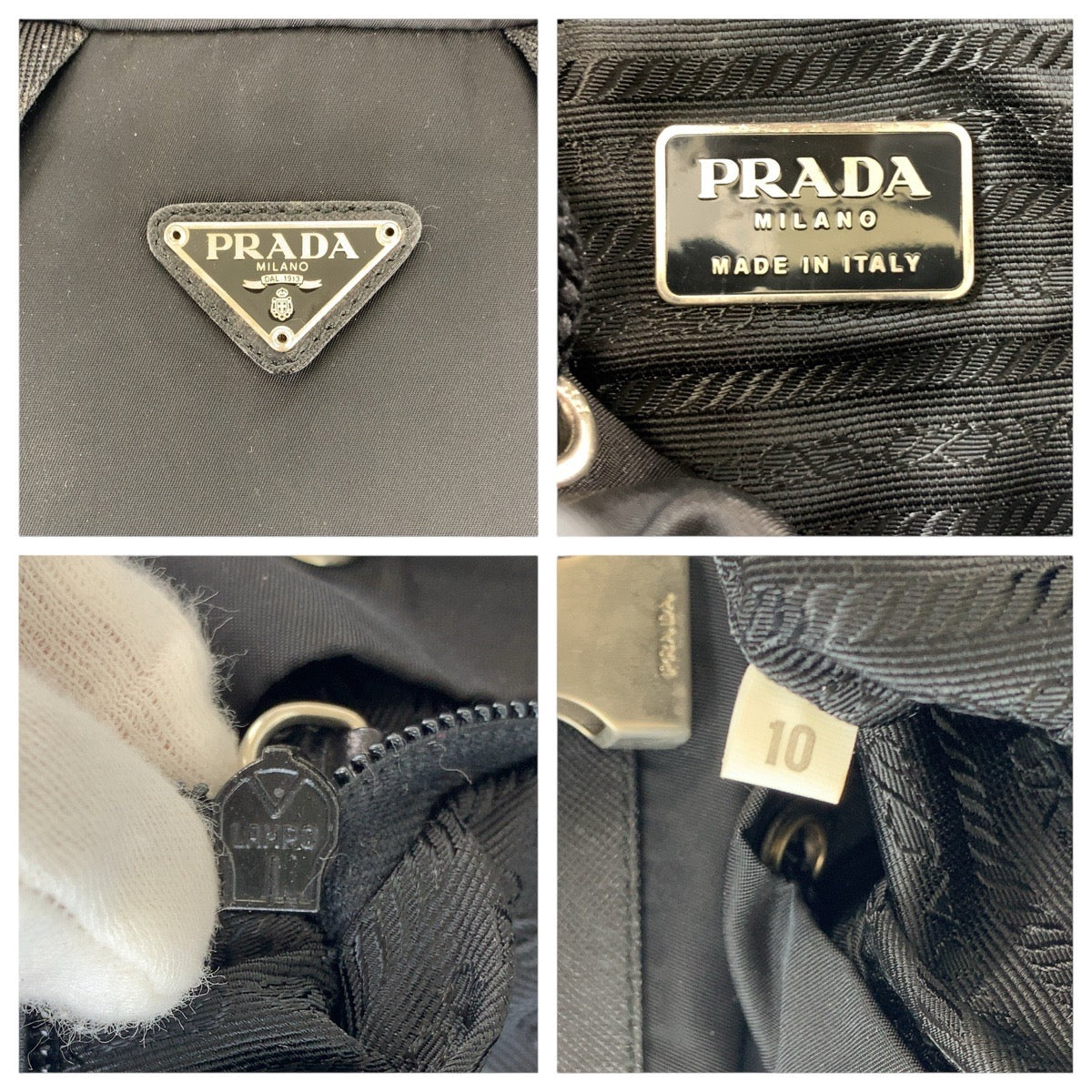 PRADA Backpack Nylon, Leather black Backpacks, Daypacks, Backpacks, Unisex Testo Saffiano Triangle With logo Women Used Authentic